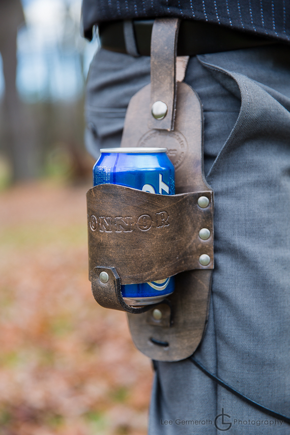 Beer holster - Alysons Orchard wedding by New England Wedding Photographer Lee Germeroth Photography