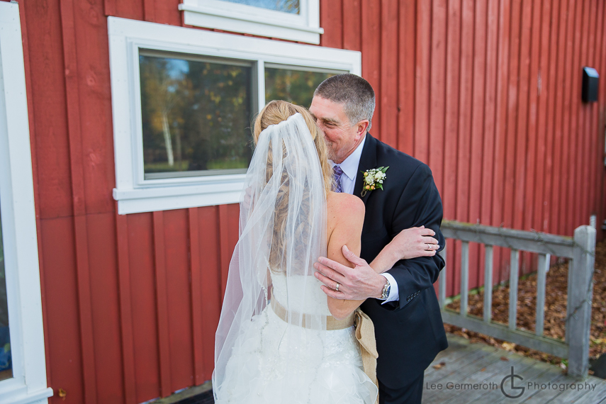 First look with father - Alysons Orchard wedding by New England Wedding Photographer Lee Germeroth Photography