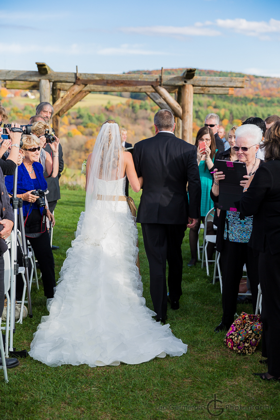 Walking down the aisle - Alysons Orchard wedding by New England Wedding Photographer Lee Germeroth Photography