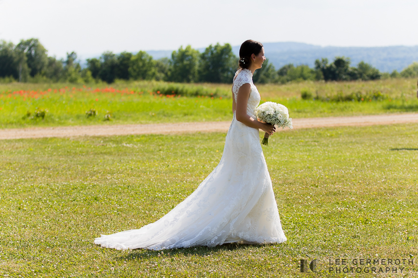 Bride Walking down the Aslie - Alyson's Orchard Wedding Photography by Lee Germeroth Photography