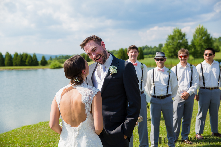 Sneaking a kiss - Alyson's Orchard Wedding Photography by Lee Germeroth Photography