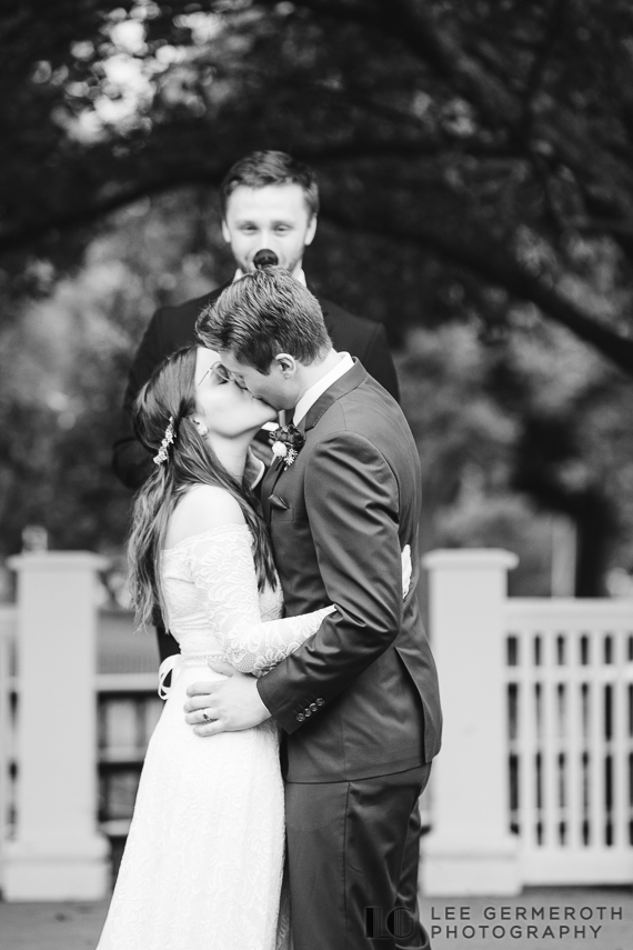 First Kiss -- Belknap Mill Wedding Photography by Lee Germeroth Photography