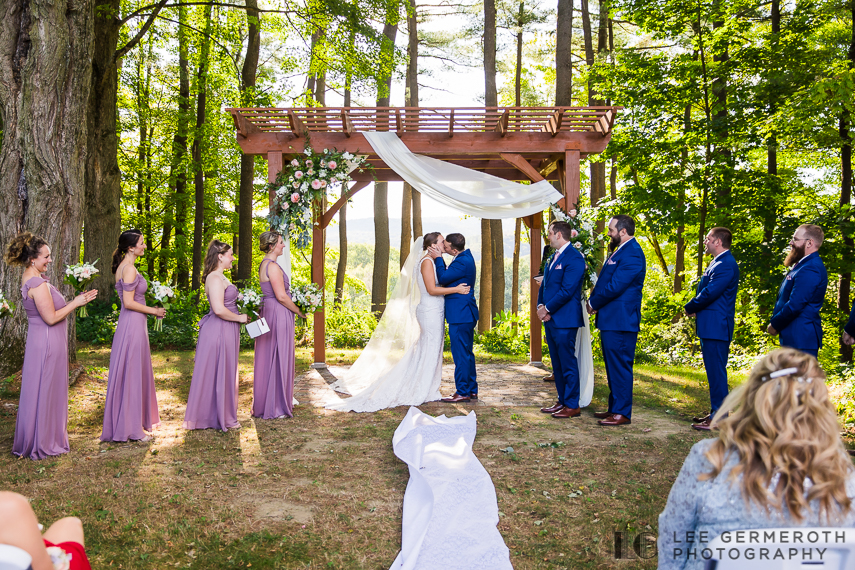 First Kiss - The Barn at the Bellows Walpole Inn Wedding Photography by Lee Germeroth Photography