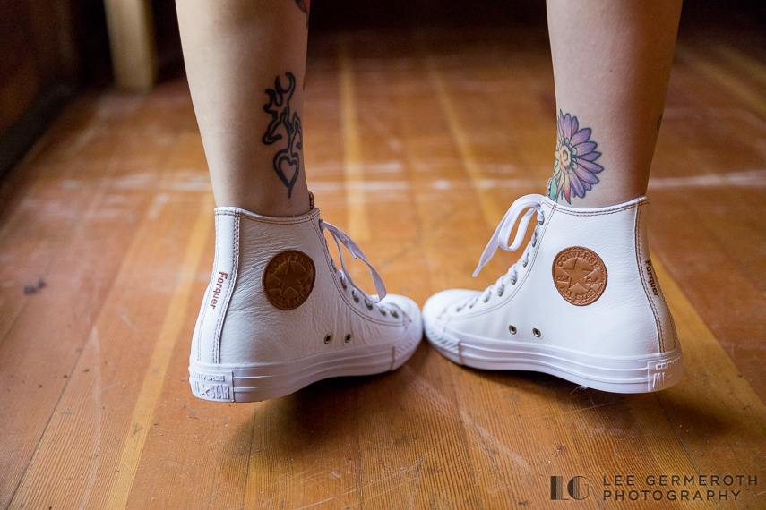 Wedding shoes -- Camp Takodah Wedding in Richmond NH by Lee Germeroth Photography