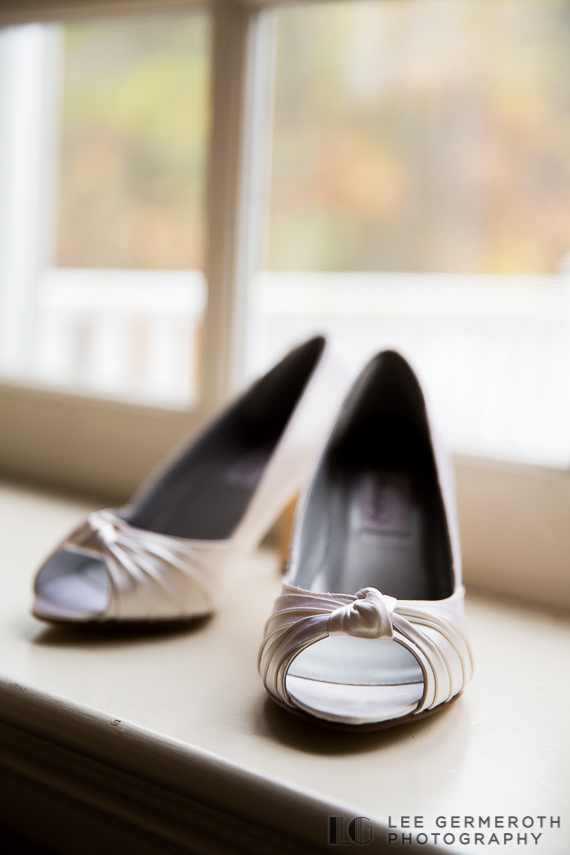 Bride's shoes -- Grand View Inn Resort Jaffrey NH by Lee Germeroth Photography