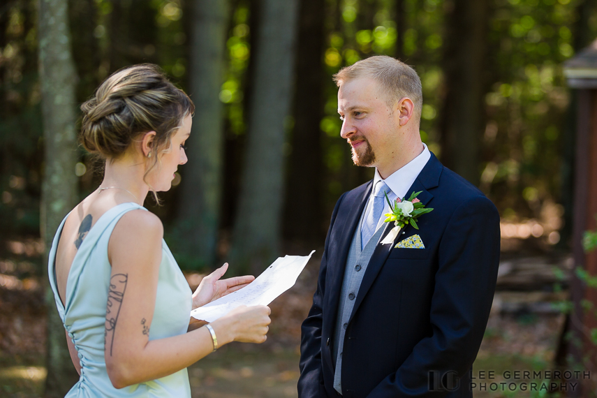 Reading of vows -- Hidden Hills Rindge NH Wedding by Lee Germeroth Photography