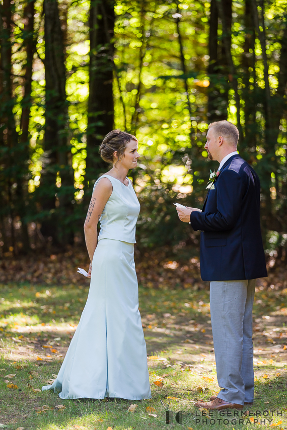 Reading of vows -- Hidden Hills Rindge NH Wedding by Lee Germeroth Photography