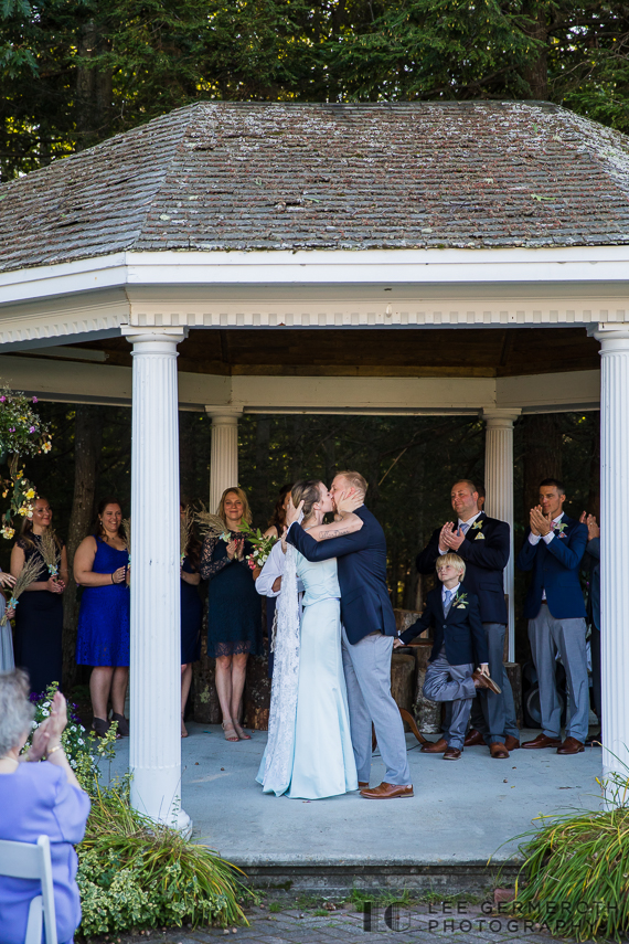 First kiss -- Hidden Hills Rindge NH Wedding by Lee Germeroth Photography