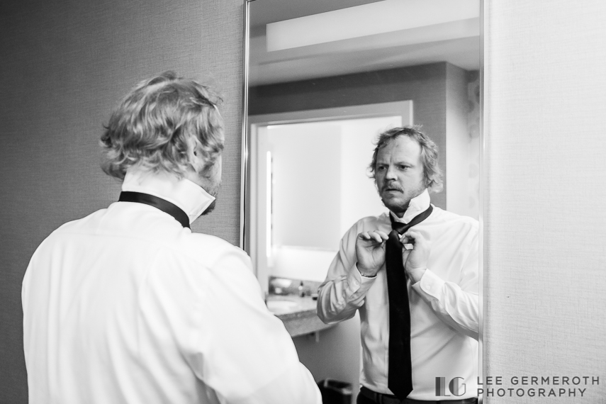 Groom getting ready | Hidden Hills Estate Rindge NH Wedding Photography by Lee Germeroth Photography