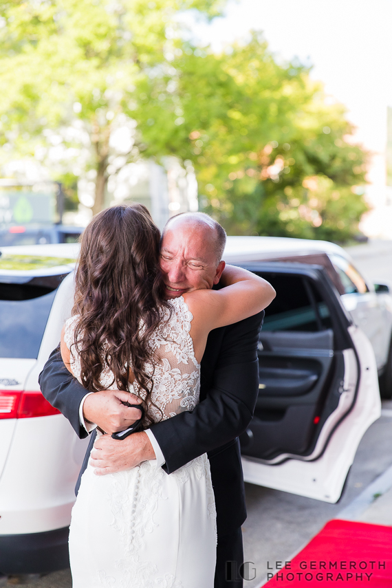 First look with bride's father | Hidden Hills Estate Rindge NH Wedding Photography by Lee Germeroth Photography