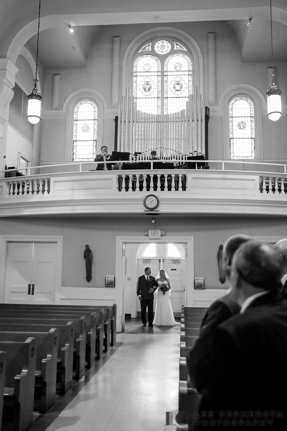 Bride walking down aisle - Keene Country Club Wedding by Lee Germeroth Photography