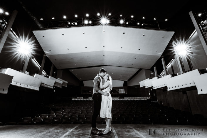 Theater shot -- UNH Durham NH Engagement Session by Lee Germeroth Photography