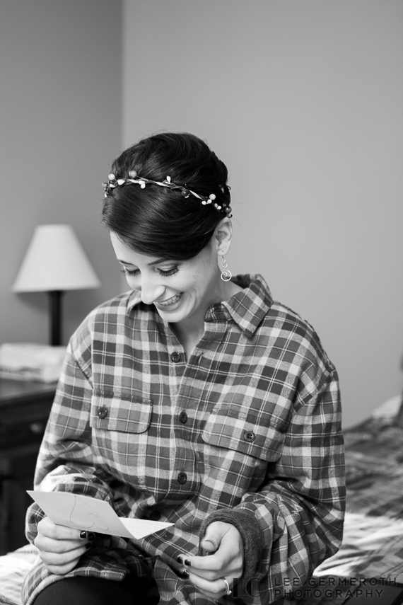 Bride opening gift -- Londonderry Wedding Photography by Lee Germeroth Photography