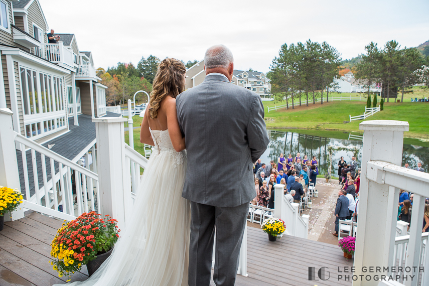 Bride walking down the aisle -- Mount Ascutney Resort Wedding by Lee Germeroth Photography