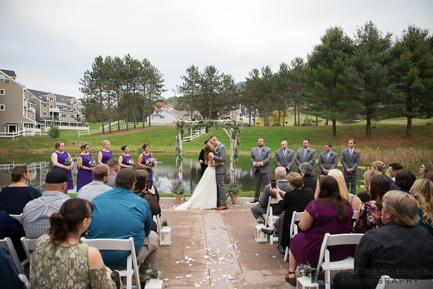 First kiss -- Mount Ascutney Resort Wedding by Lee Germeroth Photography