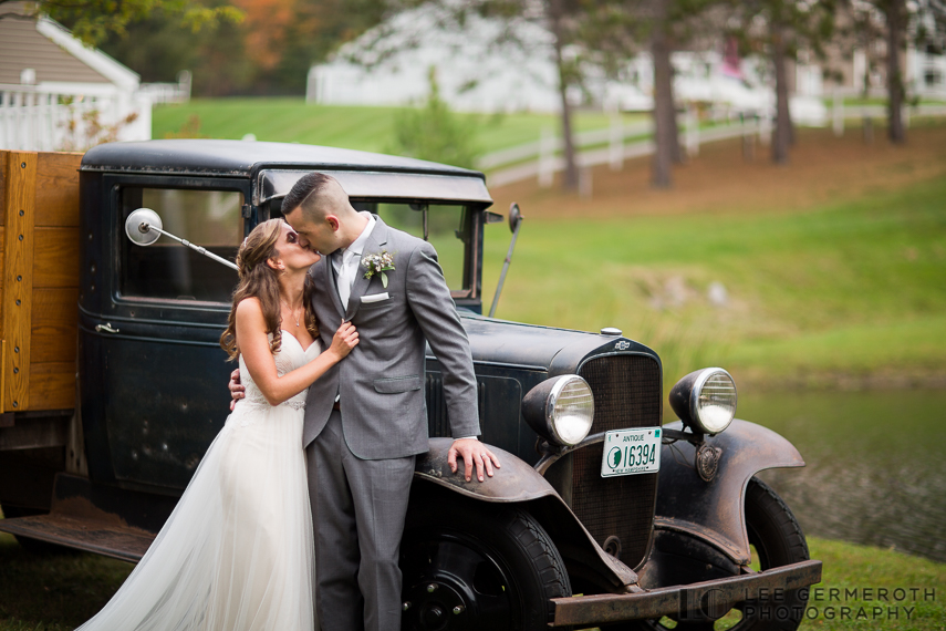 Creative Portrait with Antique Car -- Mount Ascutney Resort Wedding by Lee Germeroth Photography