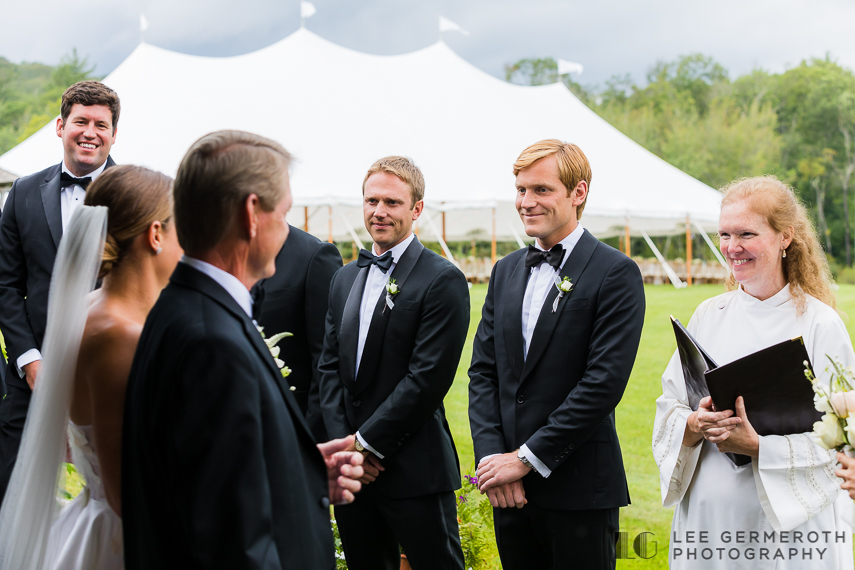 Father walking down bride -- Nelson NH Luxury Wedding Lee Germeroth Photography