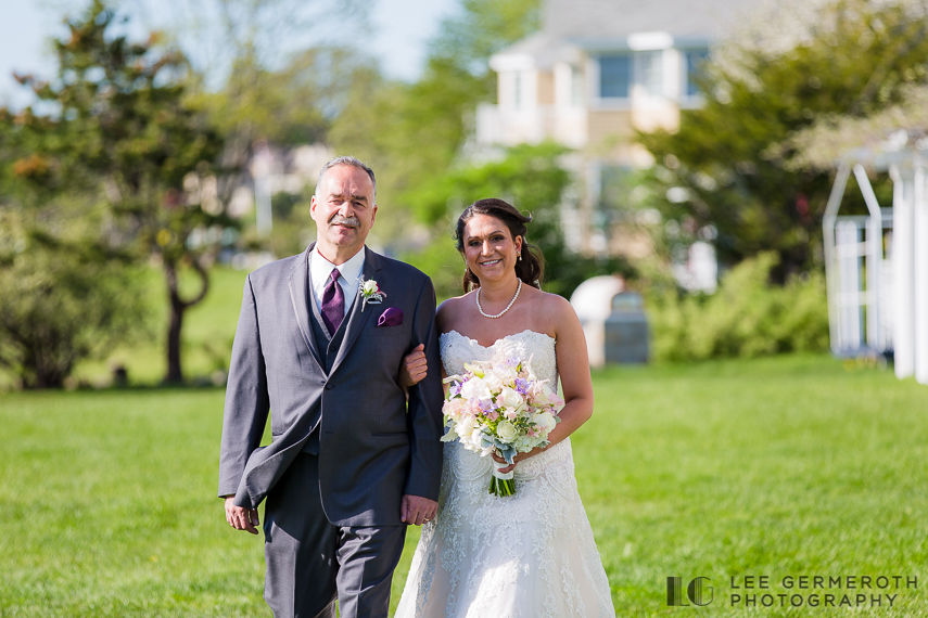 Walking down aisle -- Nonantum Resort Kennebunkport Maine Wedding by Lee Germeroth Photography