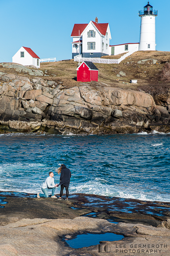 Nubble Lighthouse Proposal Session in York Maine by Lee Germeroth Photography