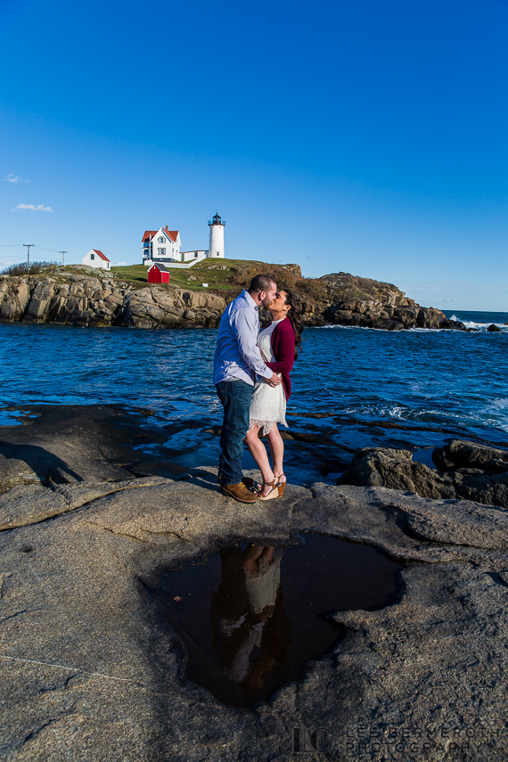 Nubble Lighthouse York Maine Engagement Photography by Lee Germeroth Photography