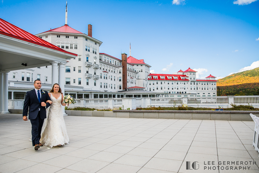 Bride walking down the aisle -- Omni Mount Washington Resort Wedding Photography by Lee Germeroth Photography