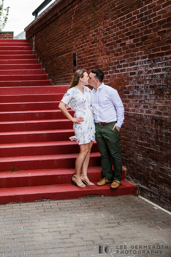Red Staircase -- Portsmouth NH Engagement Session by Lee Germeroth Photography