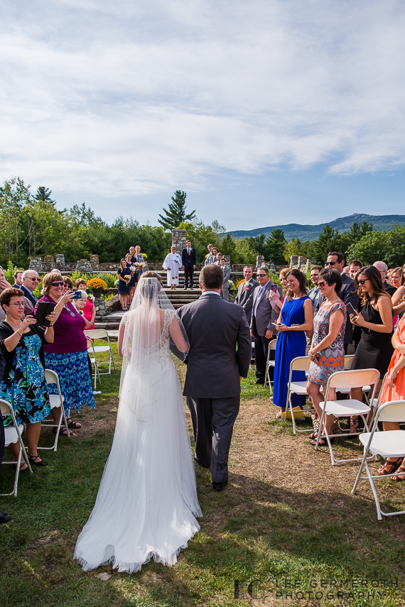 Bride coming down aisle - Shattuck Wedding Photography in Jaffrey, NH by Lee Germeroth Photography