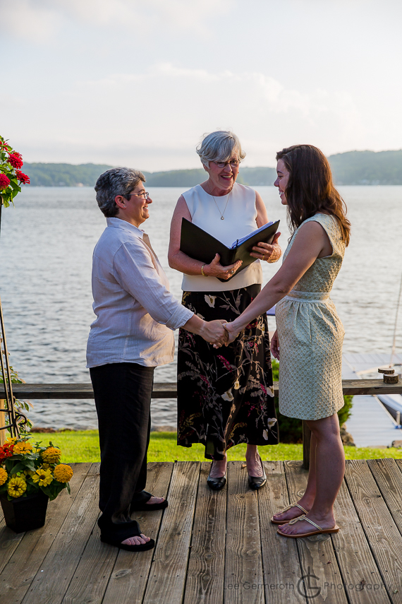 Cermony shot from Kate and Annette's Wedding at Spofford Lake in Southern NH by Lee Germeroth Photography