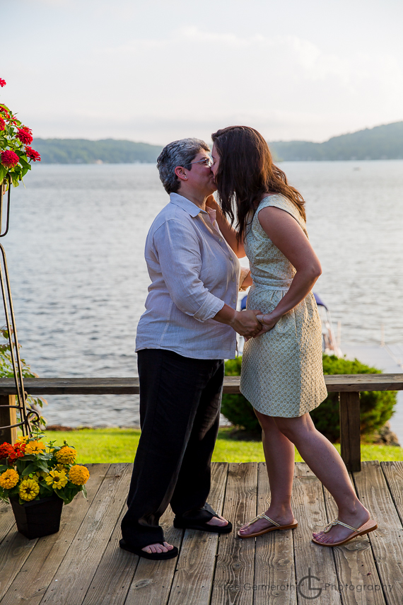 Cermony shot from Kate and Annette's Wedding at Spofford Lake in Southern NH by Lee Germeroth Photography