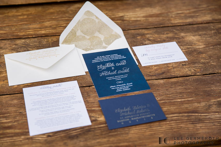 Wedding Invitations - Stowe Mountain Resort Wedding by Lee Germeroth Photography