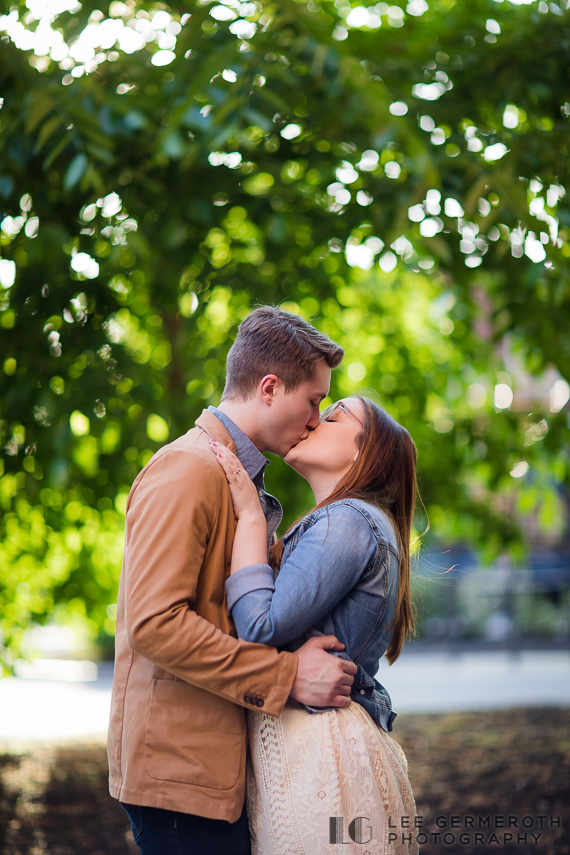 Kat & Trev Kissing -- UNH Durham NH Engagement Session by Lee Germeroth Photography