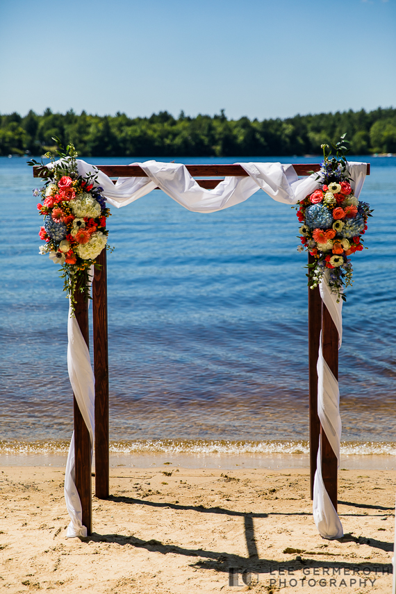 Detail photo of ceremony -- Woodbound Inn NH Wedding Photography by Lee Germeroth Photography