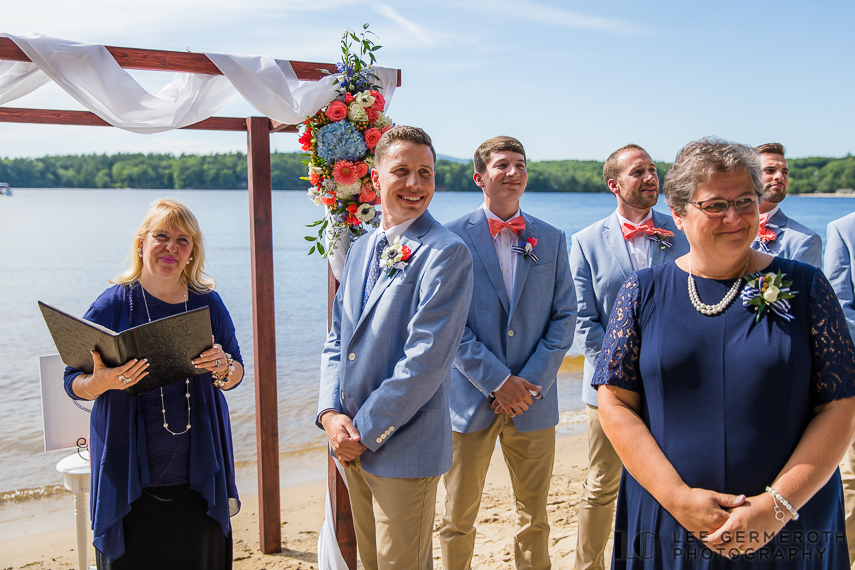 Grooms first look -- Woodbound Inn NH Wedding Photography by Lee Germeroth Photography