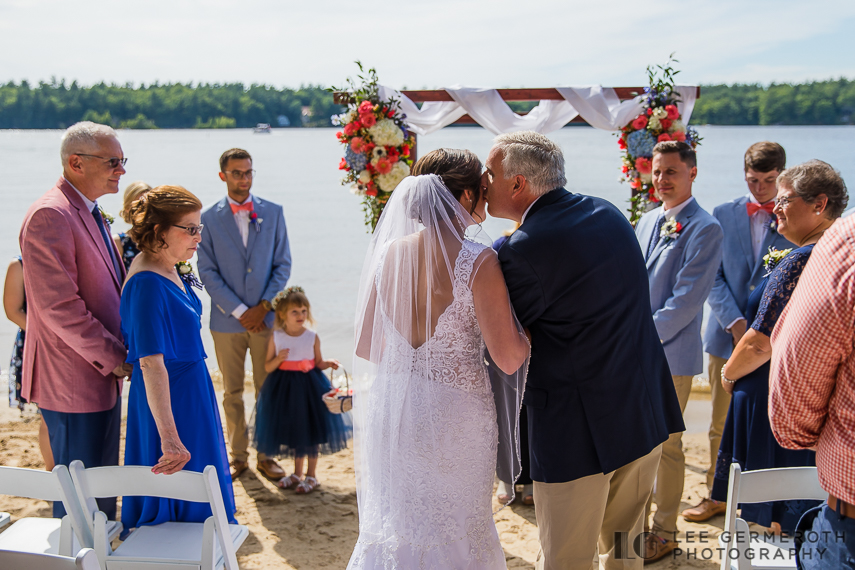 Father of bride giving her away -- Woodbound Inn NH Wedding Photography by Lee Germeroth Photography
