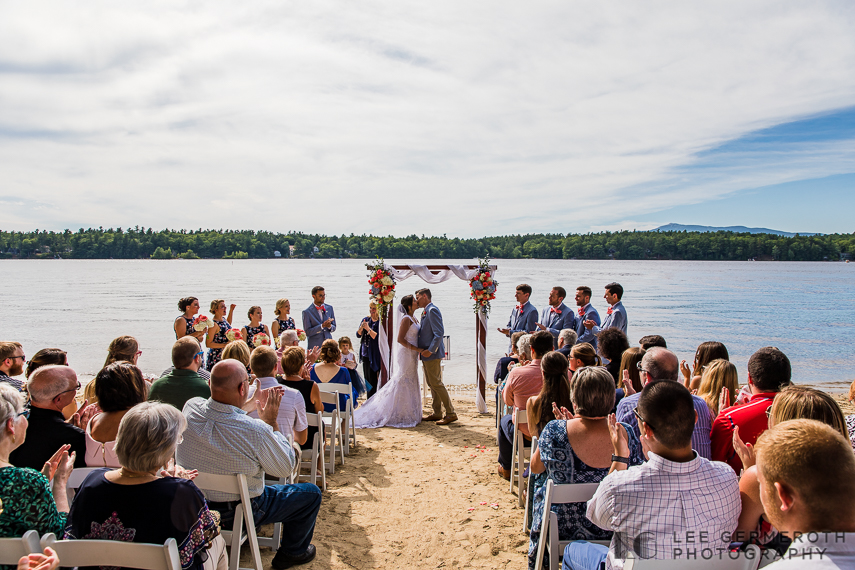First Kiss -- Woodbound Inn NH Wedding Photography by Lee Germeroth Photography