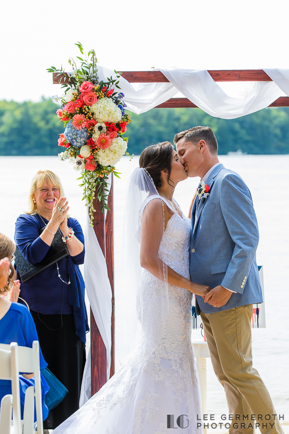 First Kiss -- Woodbound Inn NH Wedding Photography by Lee Germeroth Photography